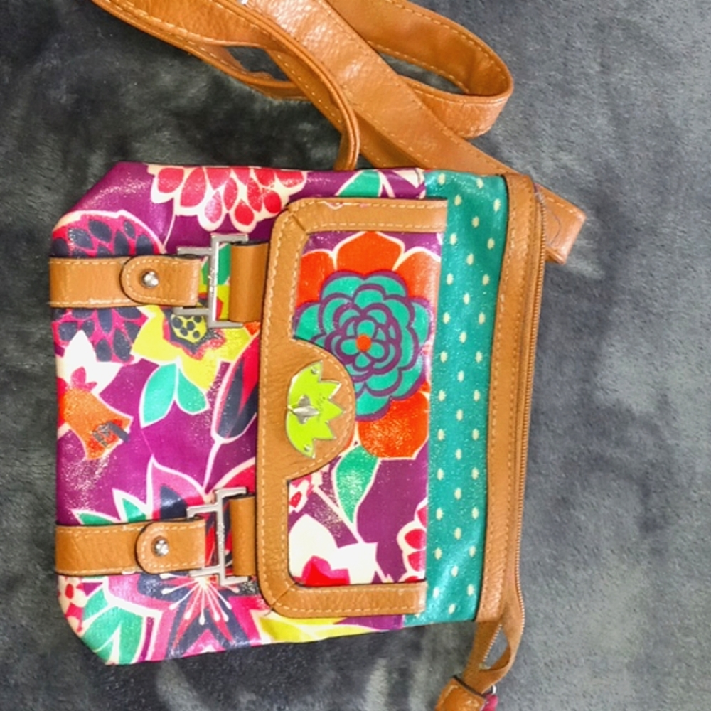 Lily bloom crossover flower pattern purse